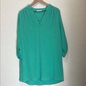 entro Women's Green V-Neck top, Size L